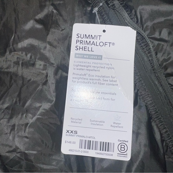 Athleta Summit PrimaLoft Shell Dark Green Insulated Lightweight Jacket size XXS - Picture 5 of 8